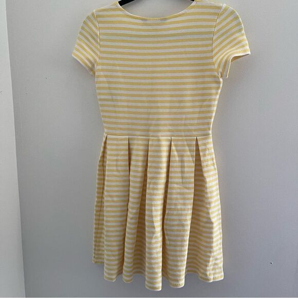 Polo Ralph Lauren yellow white striped pleated dress girls size L 12-14 - Picture 7 of 7